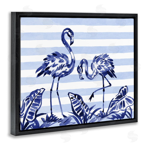 Stupell Industries Paul Brent | Indigo Brushstroke Flamingos