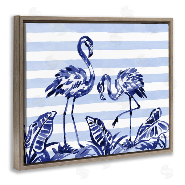 Stupell Industries Paul Brent | Indigo Brushstroke Flamingos
