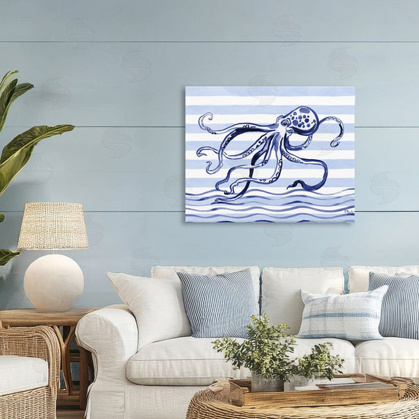 Stupell Industries Paul Brent | Indigo Brushstroke Octopus