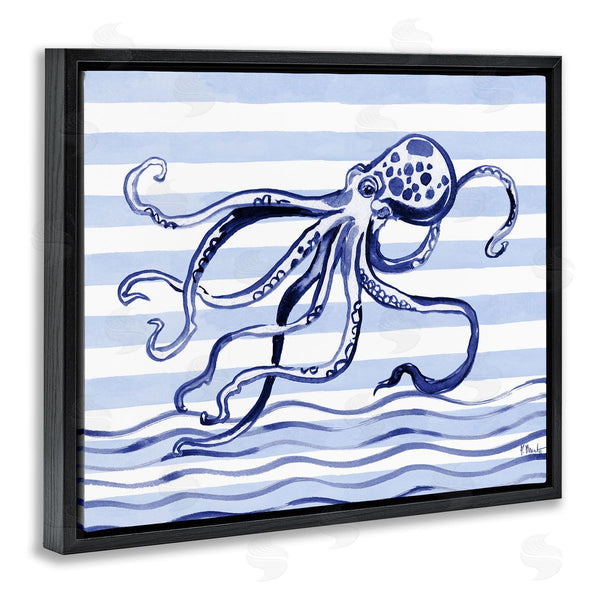 Stupell Industries Paul Brent | Indigo Brushstroke Octopus