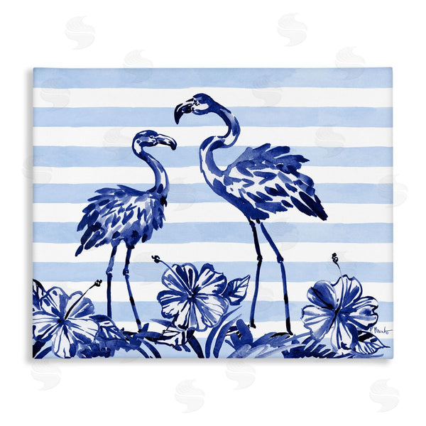 stupell industries Paul Brent | Indigo Flamingos over Stripes