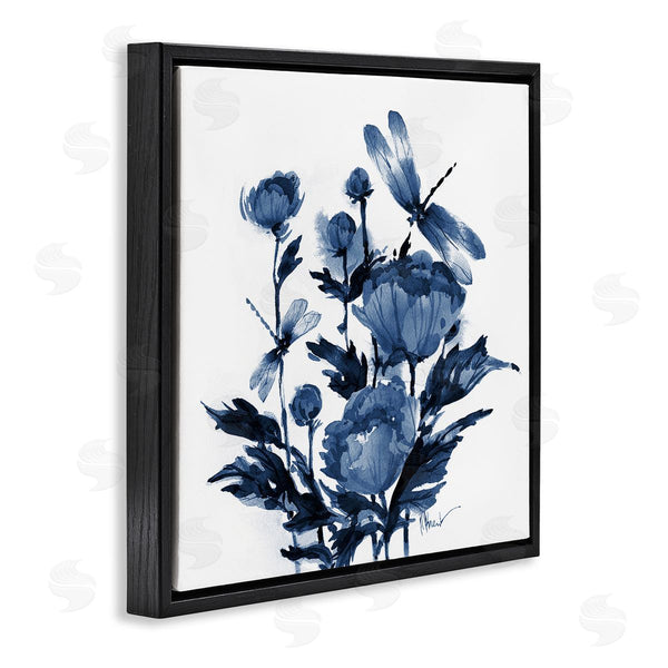 Stupell Industries Paul Brent | Indigo Peonies & Dragonflies