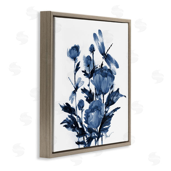 Stupell Industries Paul Brent | Indigo Peonies & Dragonflies