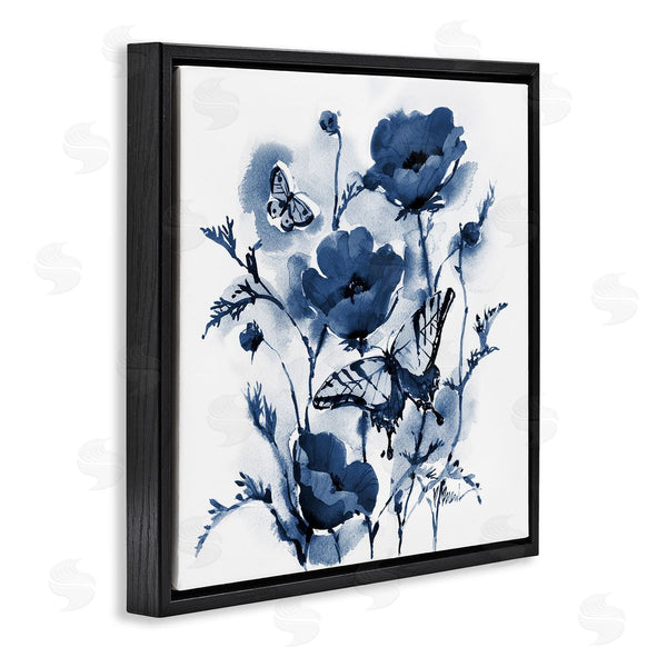 Stupell Industries Paul Brent | Indigo Poppies & Butterflies