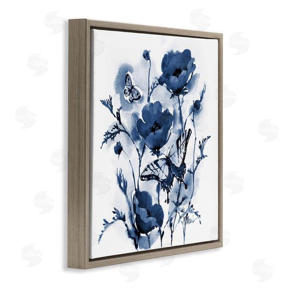 Stupell Industries Paul Brent | Indigo Poppies & Butterflies