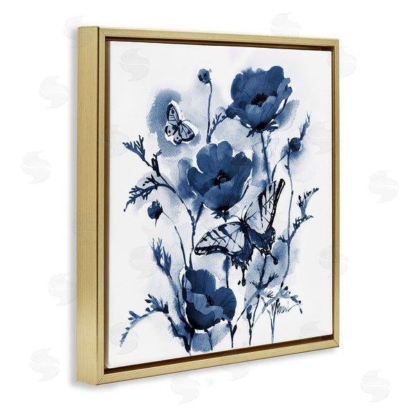 Stupell Industries Paul Brent | Indigo Poppies & Butterflies