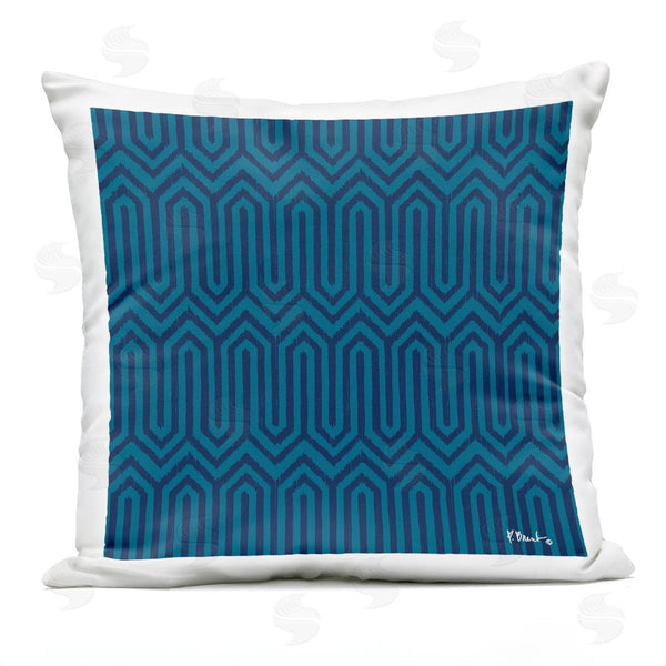 Stupell Industries Paul Brent | Intertwining Zigzag Blue Geometric Pattern Printed Throw Pillow