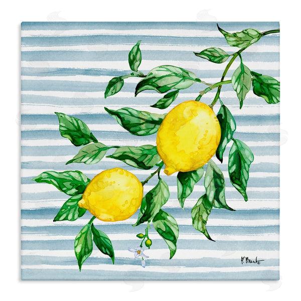 stupell industries Paul Brent | Juicy Lemon Vine on Blue