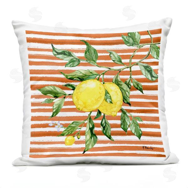 Stupell Industries Paul Brent | Juicy Lemon Vine On Red Printed Throw Pillow