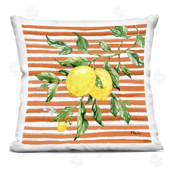stupell industries Paul Brent | Juicy Lemon Vine on Red Printed Throw Pillow