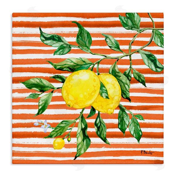 stupell industries Paul Brent | Juicy Lemon Vine on Red