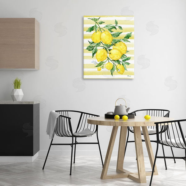 Stupell Industries Paul Brent | Juicy Lemon Vine & Stripes