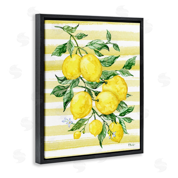 Stupell Industries Paul Brent | Juicy Lemon Vine & Stripes