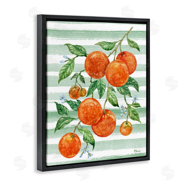 Stupell Industries Paul Brent | Juicy Orange Vine & Stripes