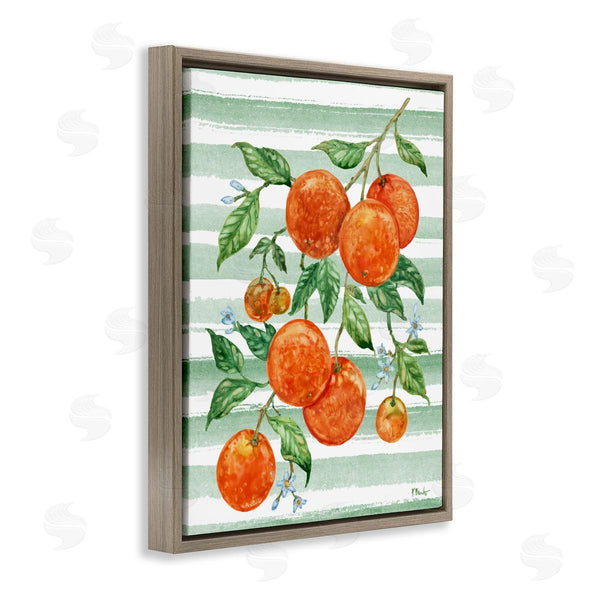 Stupell Industries Paul Brent | Juicy Orange Vine & Stripes