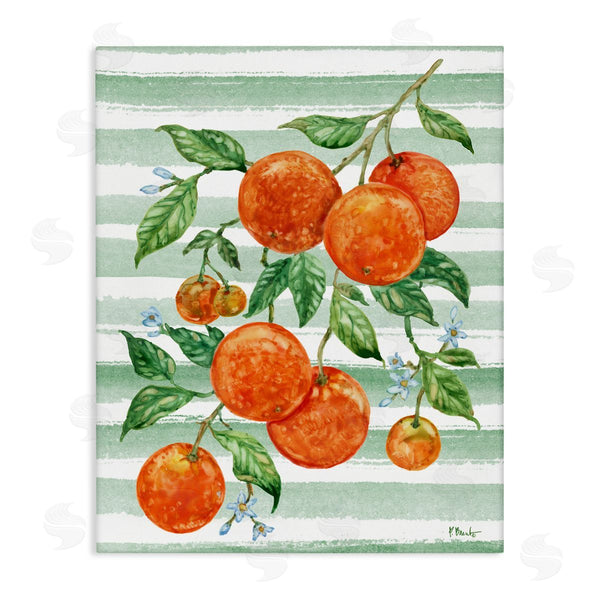 stupell industries Paul Brent | Juicy Orange Vine & Stripes