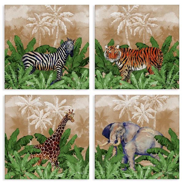 stupell industries Paul Brent | Jungle Animals & Palms Wall Art