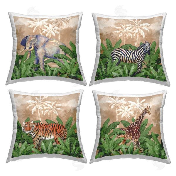stupell industries Paul Brent | Jungle Life at Sunset Printed Throw Pillow Set