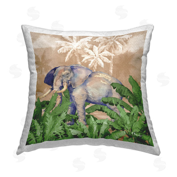 Stupell Industries Paul Brent | Jungle Life Elephant Printed Throw Pillow