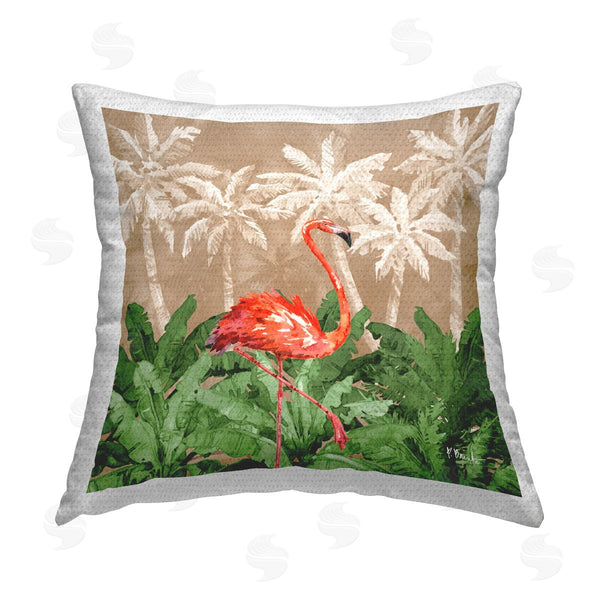 Stupell Industries Paul Brent | Jungle Life Flamingo Printed Throw Pillow