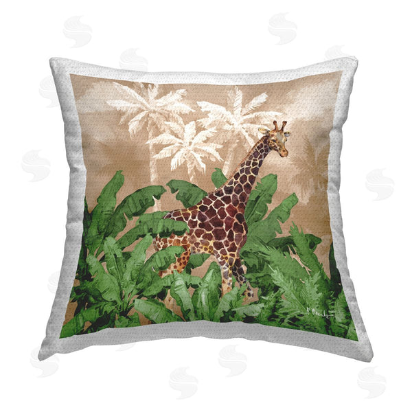 Stupell Industries Paul Brent | Jungle Life Giraffe Printed Throw Pillow