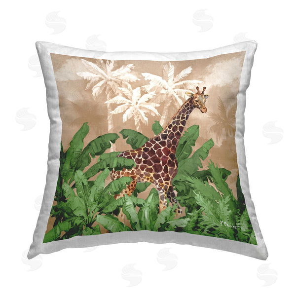 stupell industries Paul Brent | Jungle Life Giraffe Printed Throw Pillow
