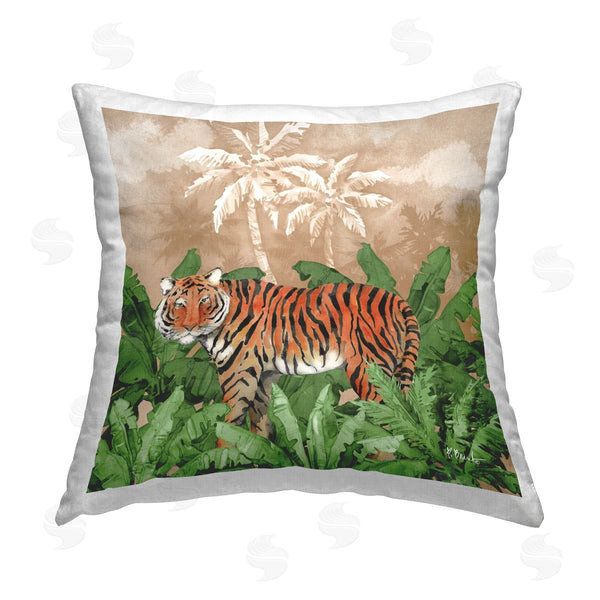 stupell industries Paul Brent | Jungle Life Tiger Printed Throw Pillow