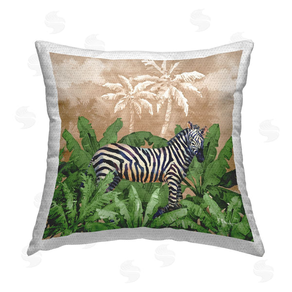 Stupell Industries Paul Brent | Jungle Life Zebra Printed Throw Pillow