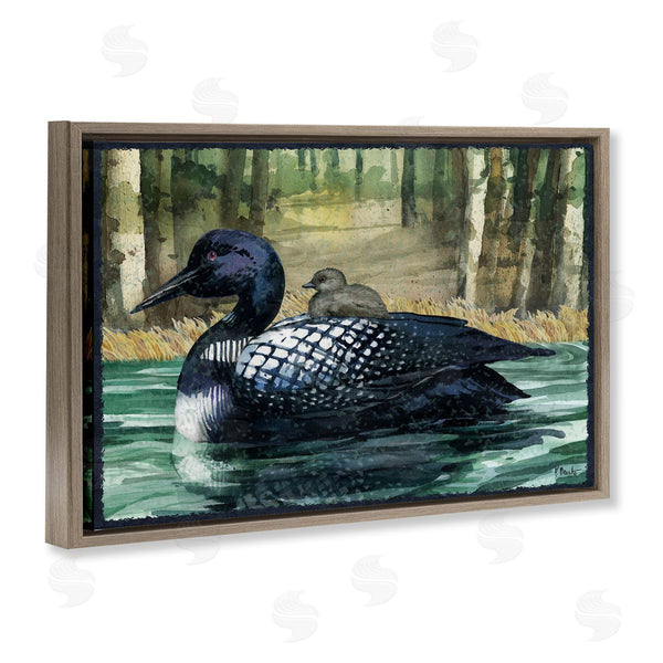 Stupell Industries Paul Brent | Loon With Baby On Lake