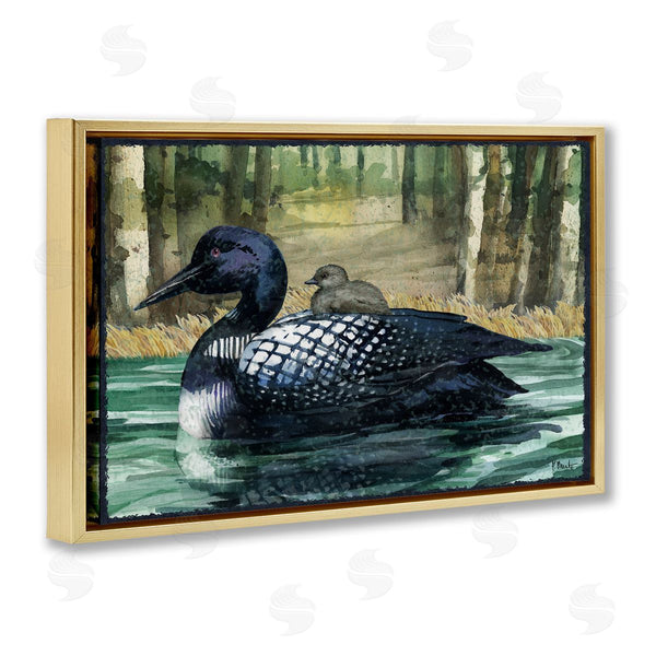 Stupell Industries Paul Brent | Loon With Baby On Lake