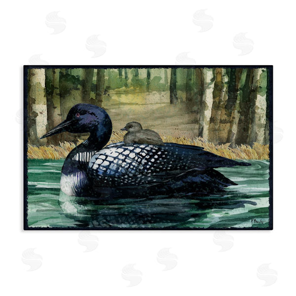 stupell industries Paul Brent | Loon with Baby on Lake