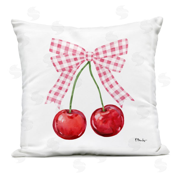 Stupell Industries Paul Brent | Lucky Cherries & Pink Bow Printed Throw Pillow