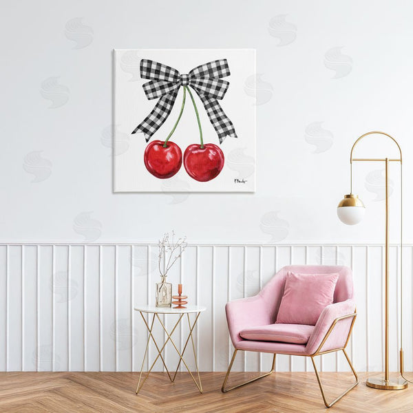 Stupell Industries Paul Brent | Lucky Cherries & Plaid Bow