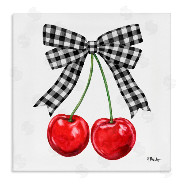 stupell industries Paul Brent | Lucky Cherries & Plaid Bow