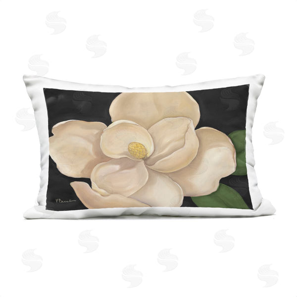 Stupell Industries Paul Brent | Magnolia Grandiflora On Black Printed Throw Pillow
