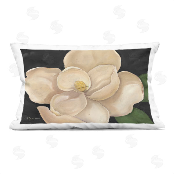 stupell industries Paul Brent | Magnolia Grandiflora on Black Printed Throw Pillow