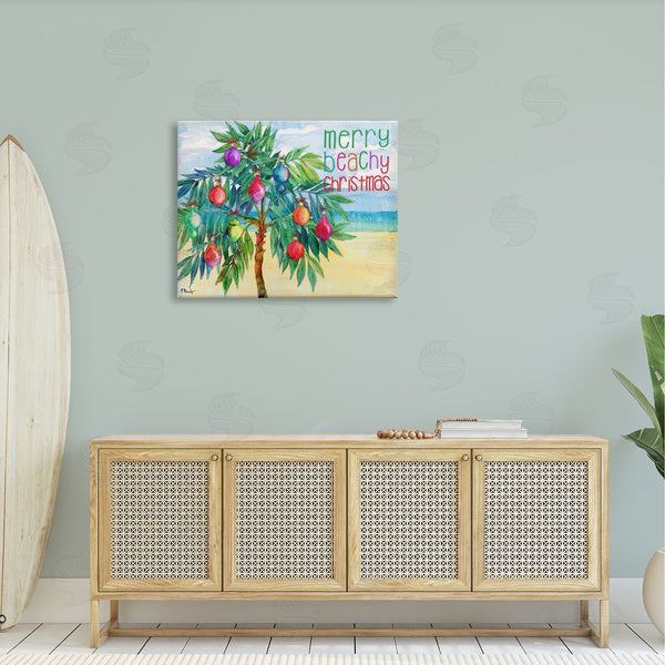 Stupell Industries Paul Brent | Merry Beachy Christmas Holiday Palm Wall Art