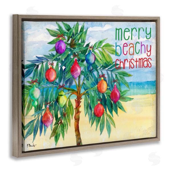 Stupell Industries Paul Brent | Merry Beachy Christmas Holiday Palm Wall Art
