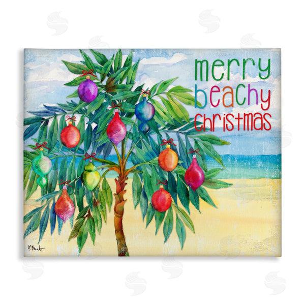 stupell industries Paul Brent | Merry Beachy Christmas Holiday Palm Wall Art