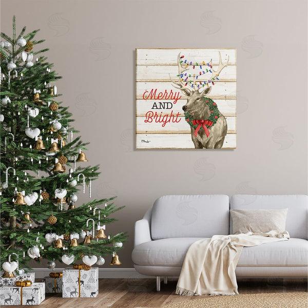 Stupell Industries Paul Brent | Merry & Bright Deer Wall Art