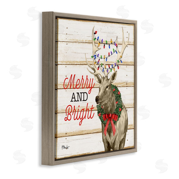 Stupell Industries Paul Brent | Merry & Bright Deer Wall Art