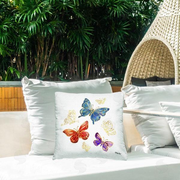 Stupell Industries Paul Brent | Mixed Glam Butterflies Printed Throw Pillow