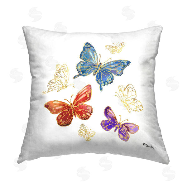 stupell industries Paul Brent | Mixed Glam Butterflies Printed Throw Pillow