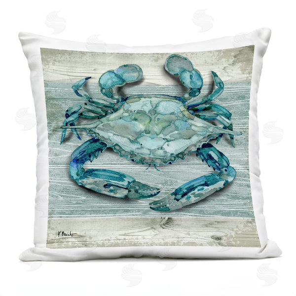 Stupell Industries Paul Brent | Nautical Blue Crab Grainy Pattern Boardwalk Printed Throw Pillow