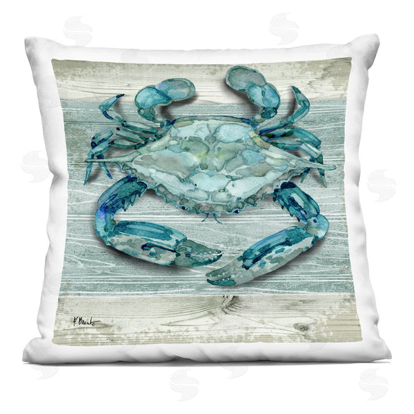 stupell industries Paul Brent | Nautical Blue Crab Grainy Pattern Boardwalk Printed Throw Pillow