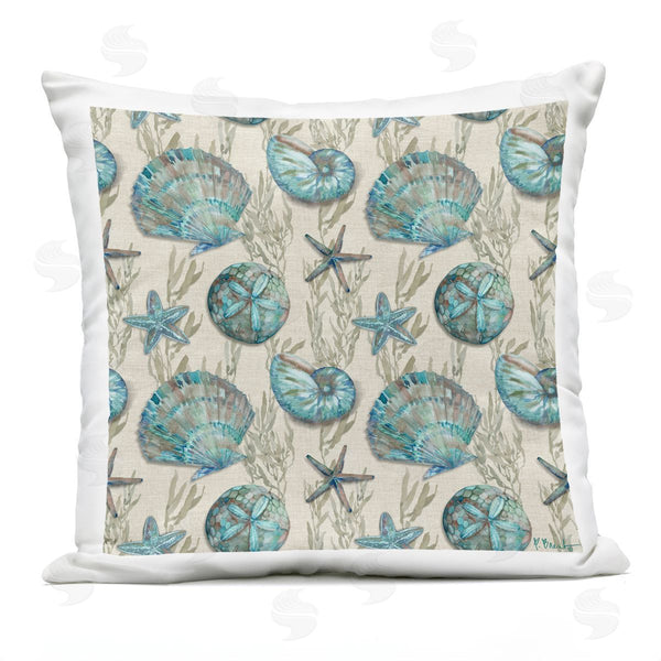 Stupell Industries Paul Brent | Nautical Coral Sea Shells Pattern Printed Throw Pillow