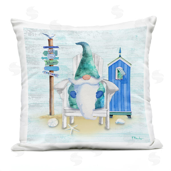 Stupell Industries Paul Brent | Nautical Gnome Happy Coastal Beach Scene Printed Throw Pillow