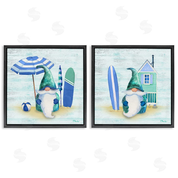 Stupell Industries Paul Brent | Nautical Gnomes Beach Surfboards Wall Art