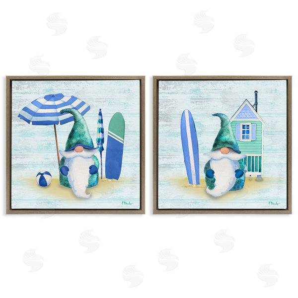 Stupell Industries Paul Brent | Nautical Gnomes Beach Surfboards Wall Art