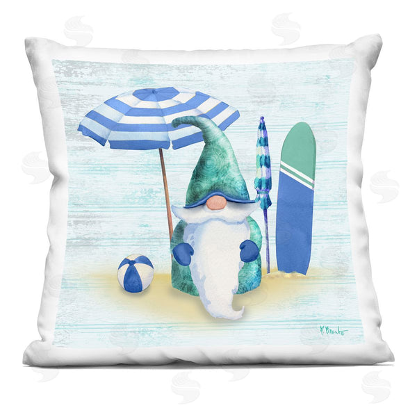 stupell industries Paul Brent | Nautical Seaside Beach Gnome Printed Throw Pillow